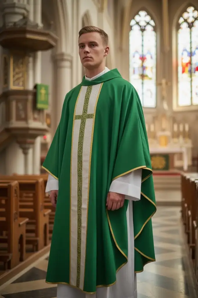 [CA-120/4] Casulla tradicional (Verde/oro)